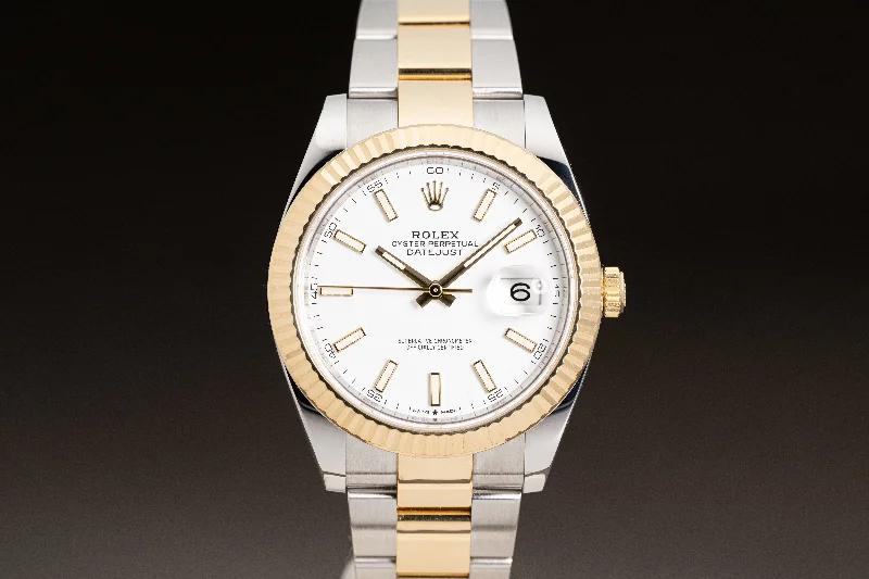 Timeless Elegance with Rolex Watches –2020 Rolex 126333 18k/St Oyster Bracelet Datejust 41mm White Dial w/ Box, Card, Booklets & Hangtags