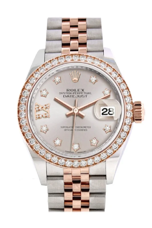 Find the Rolex Watch That Complements Your Lifestyle –Rolex Datejust 28 Sundust Large VI Diamonds DialDiamond Bezel Rose Gold Two Tone Watch 279381RBR 279381