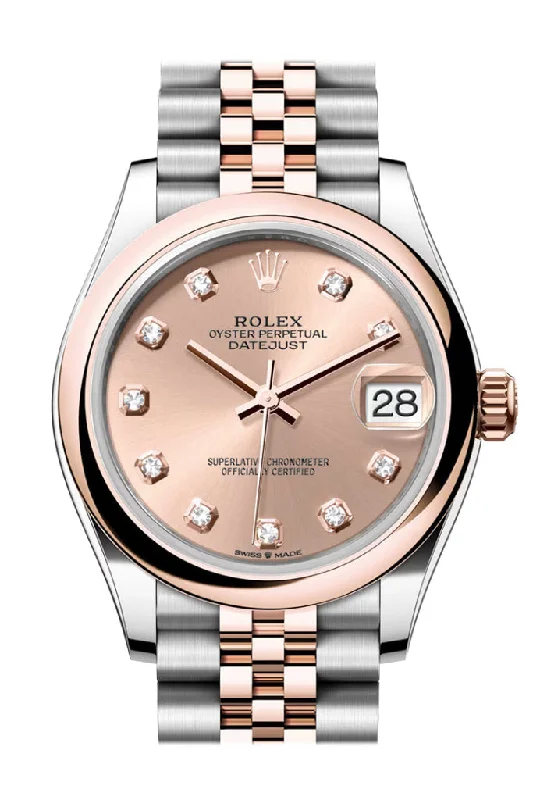 Shop the Best Rolex Watches –Rolex Datejust 31 Rose Colour Diamond  Dial Rose Gold Steel Jubilee Ladies Watch 278241 278241-0020