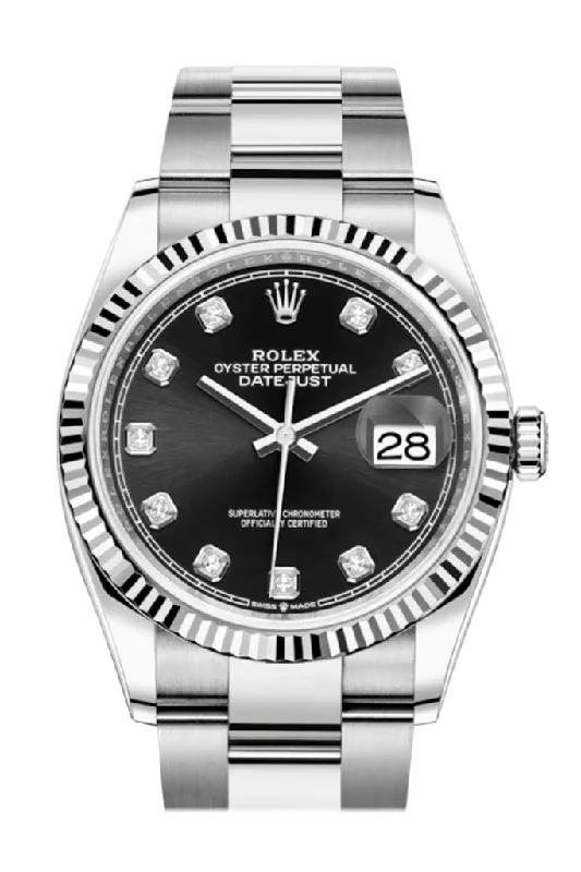 Experience Luxury with Rolex Watches –Rolex Datejust 36 Black Diamond Dial Automatic Watch 126234