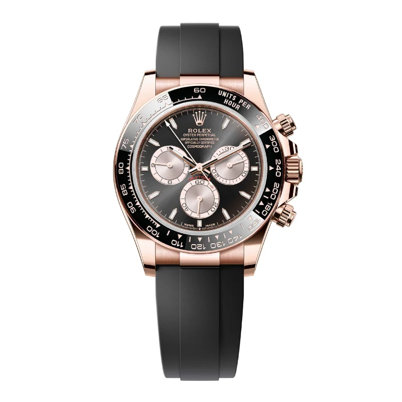 Classic Rolex Timepieces for the Discerning –Rolex Cosmograph Daytona 40mm - Ref: 126515LN - Bright Black & Sundust Index Dial & Ceramic Bezel, 18K Rose Gold Case Black Oysterflex Bracelet Men's Watch