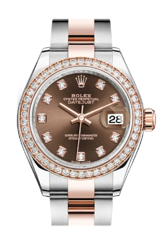 Rolex Watches – An Icon in Every Detail –Rolex Datejust 28 Chocolate Diamonds Dial Diamond Bezel Rose Gold Two Tone Watch 279381RBR 279381