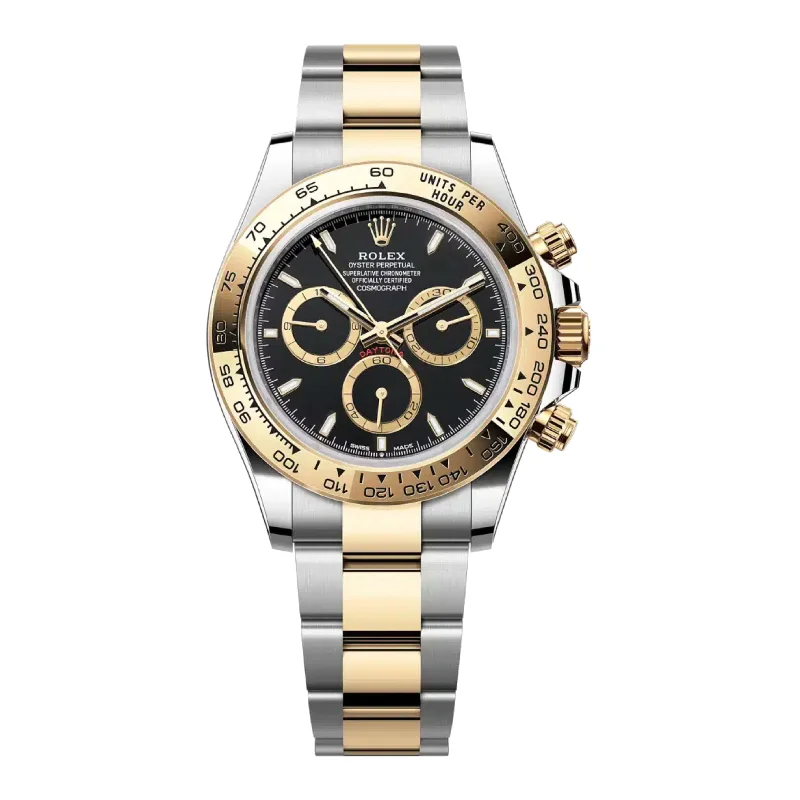 Rolex Watches: The Ultimate Symbol of Luxury –Rolex Cosmograph Daytona 40mm - Ref: 126503 - Black Index Dial & Gold Bezel, Two Tone Stainless Steel & 18K Yellow Gold Oyster Bracelet Men's Watch