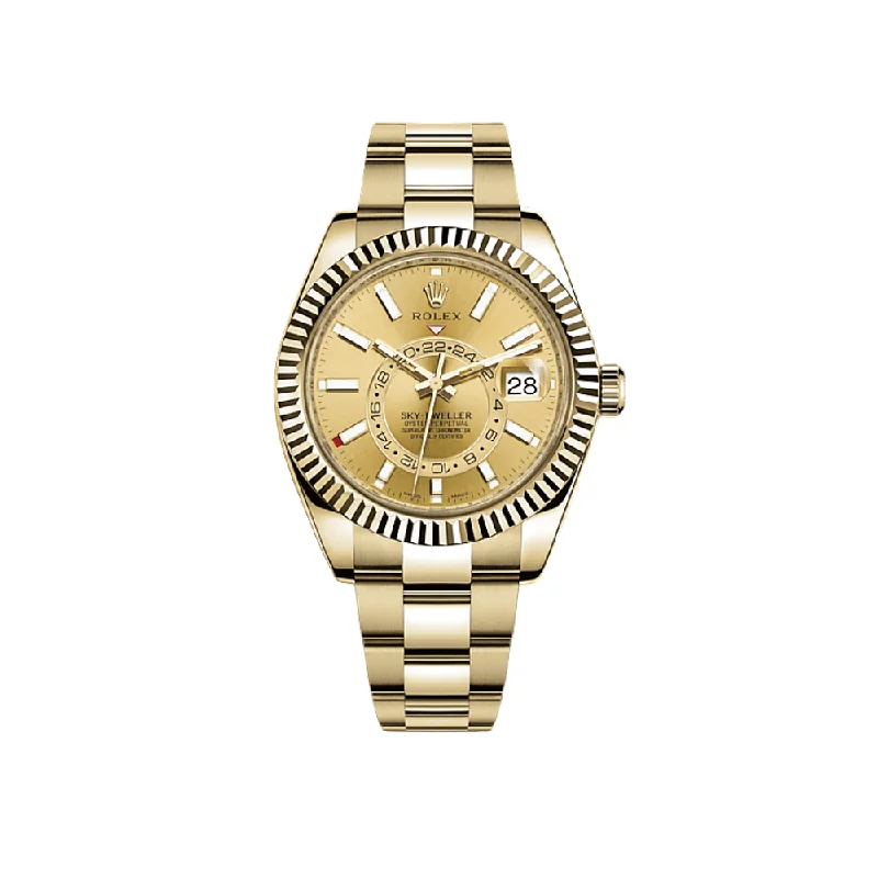 Timeless Style with Rolex Watches –Rolex Sky-Dweller 326938 Yellow Gold Champagne Dial