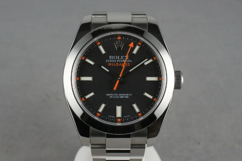 Browse the Latest Rolex Watch Designs –2007 Rolex Milgauss 116400 with Box and Papers