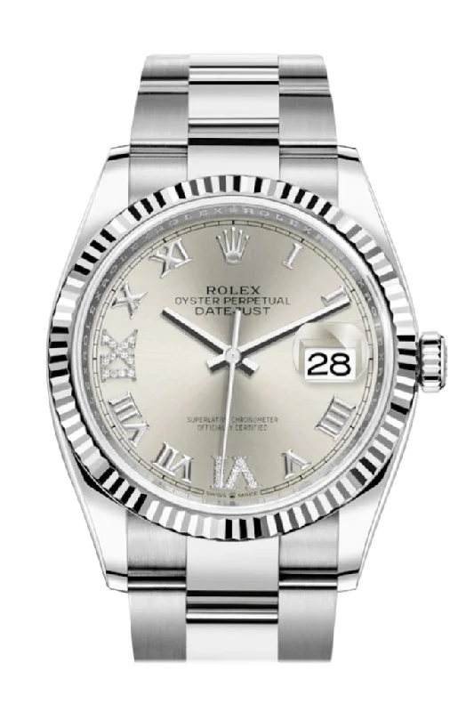 Find the Rolex Watch You've Always Wanted –Rolex Datejust 36 Silver Roman VI and IX 24 Diamonds Dial Automatic Watch 126234