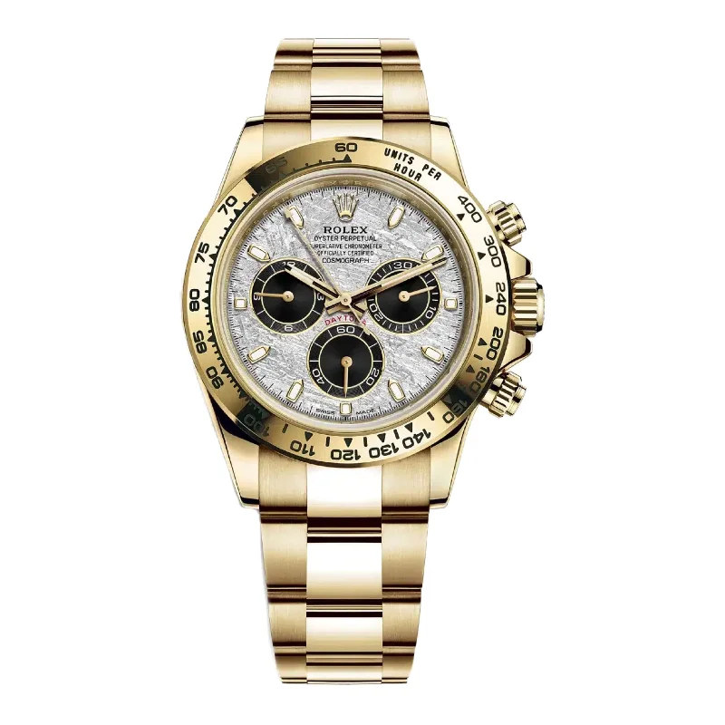 Rolex Watches – A Tradition of Excellence –Rolex Cosmograph Daytona 40mm - Ref: 116508-0015 - Meteorite & Black Index Dial, 18K Yellow Gold Oyster Bracelet Men's Watch