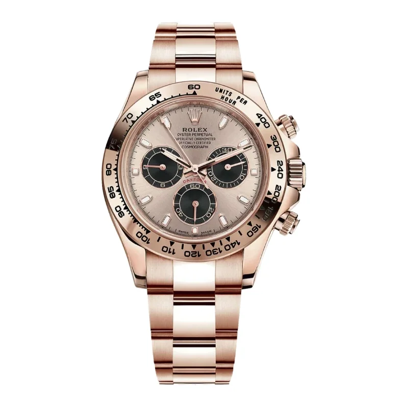 Shop Limited Edition Rolex Watches –Rolex Cosmograph Daytona 40mm - Ref: 116505-0016 - Sundust & Black Index Dial, 18K Rose Gold Oyster Bracelet Men's Watch