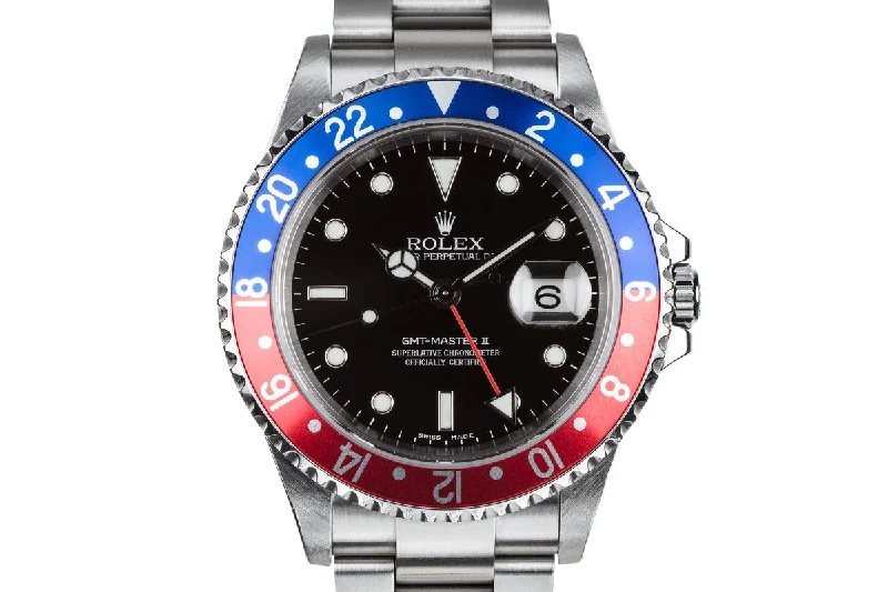 Shop Rolex Watches: Iconic & Elegant –2003 Rolex GMT-Master II 16710 "Pepsi" with Box and Papers