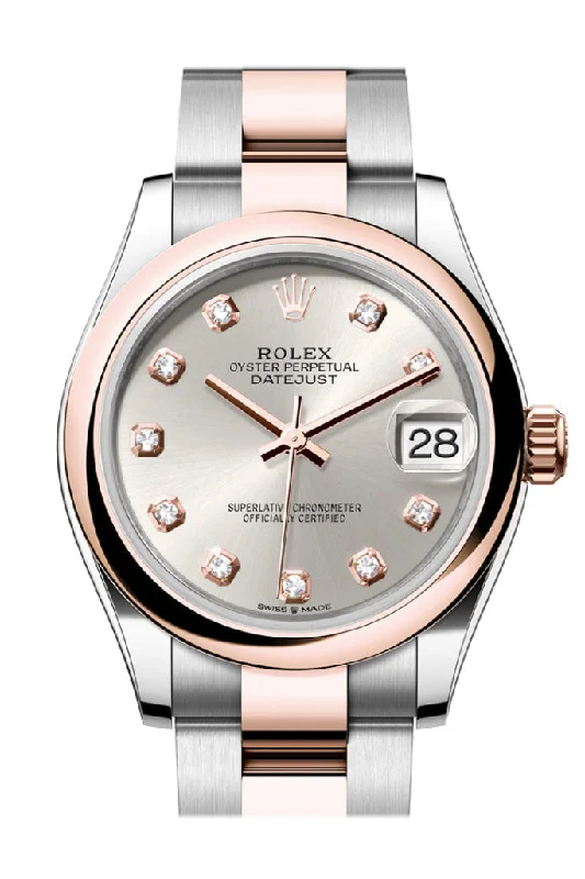 Explore the World of Rolex Watches Today –Rolex Datejust 31 Silver Diamond  Roman Diamond 6 Dial Rose Gold Steel Ladies Watch 278241 278241-0015