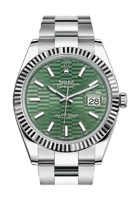 Rolex Watches: Luxury for the Modern Era –Rolex Datejust 41 Green Fluted Dial White Gold Oyster Men's Watch 126334 126334-0029