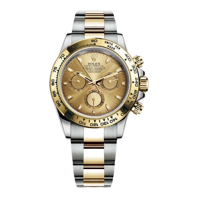 Indulge in the World of Rolex Watches –Rolex Cosmograph Daytona 40mm - Ref: 116503-0003 - Champagne Index Dial & Gold Bezel, Two Tone Stainless Steel & 18K Yellow Gold Oyster Bracelet Men's Watch