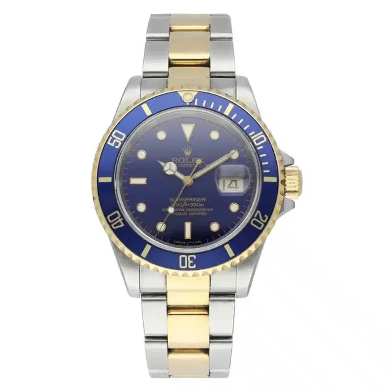 Rolex Watches: The Perfect Blend of Art and Precision –Rolex Submariner Date 40mm - Ref: 16613 - Black Dial & Custom Diamond Bezel, Two Tone Stainless Steel & 18K Yellow Gold Oyster Bracelet Watch