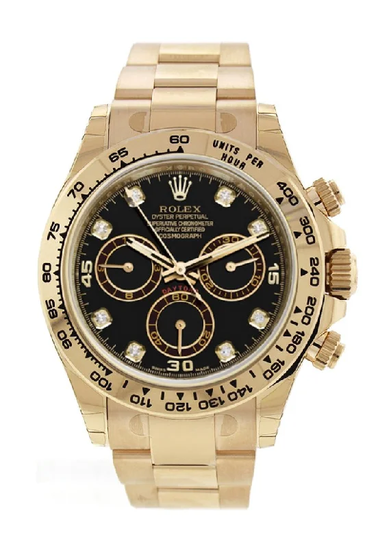 Find Classic Rolex Timepieces Online –Rolex Cosmograph Daytona Black Diamond Dial Automatic Men's Watch 116508