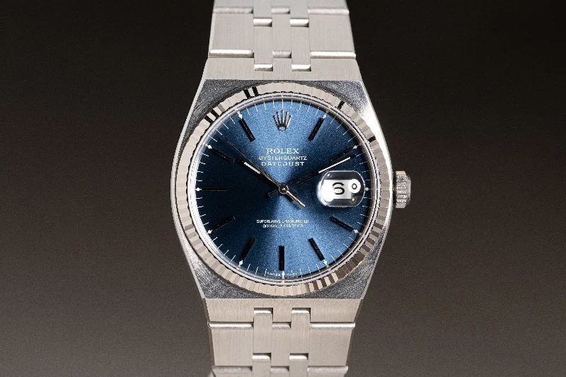 Rolex Watches: Perfect for Every Style –2001 Rolex 17014 Blue Dial Oyster-Quartz Datejust Blue Dial w/ Box, Wallet, Calendar and Papers