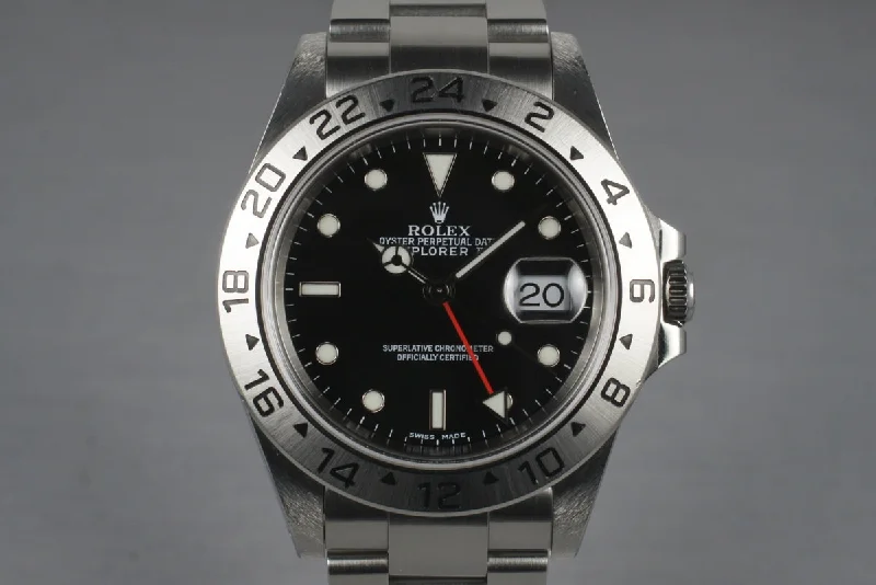 Shop Rolex Watches for Women –2000 Rolex Explorer II 16570 Black Dial with Box and Papers