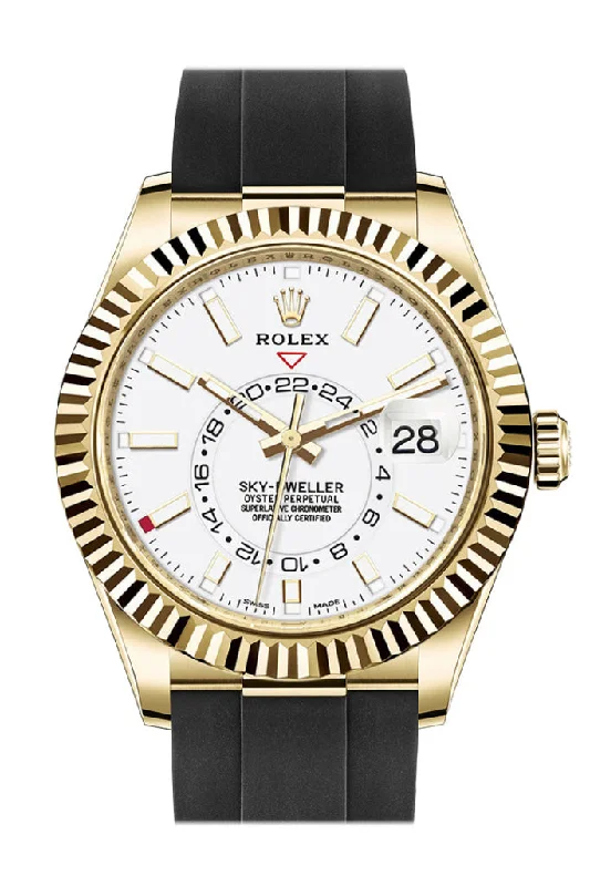 Shop Rolex Watches and Elevate Your Look –ROLEX Sky-Dweller 42 White Dial 18K Yellow Gold Men's Watch 326238