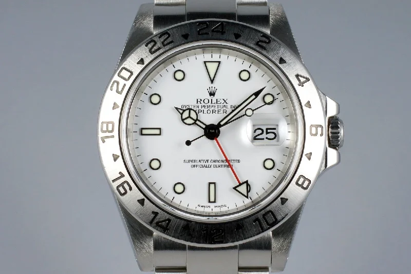 Shop the Finest Rolex Models –2002 Rolex Explorer II 16570 White Dial