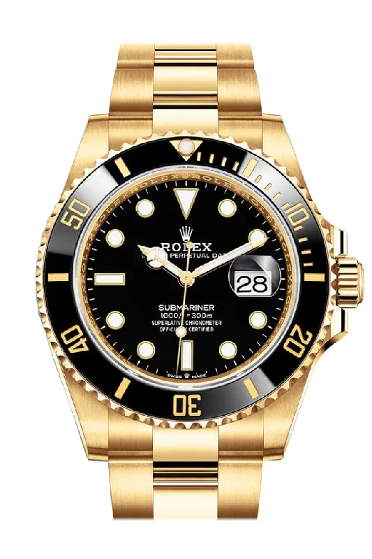 Shop Limited-Edition Rolex Timepieces –Rolex Submariner 41 Black Dial 18K Yellow Gold Bracelet Automatic Men's Watch 126618LN New Release 2020