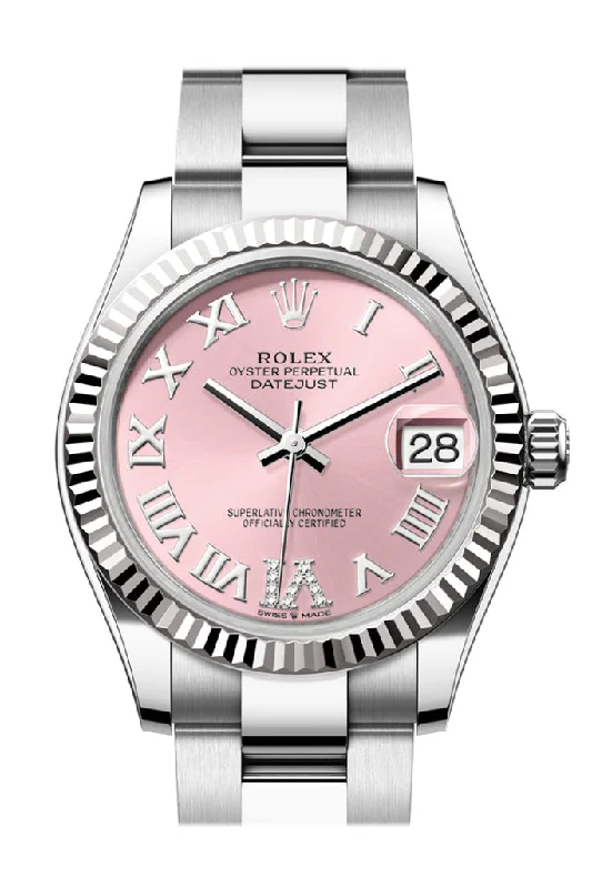 Discover Iconic Rolex Watches with Precision –Rolex Datejust 31 Pink Roman Dial Fluted Bezel Ladies Watch 278274 278274-0023