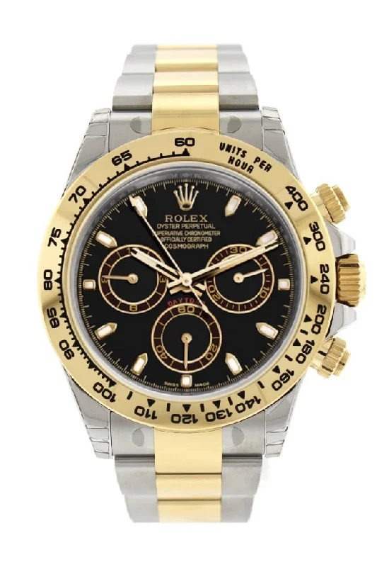 The Most Elegant Rolex Watches Are Here –Rolex Cosmograph Daytona Black Dial Gold and Steel Men's Watch 116503