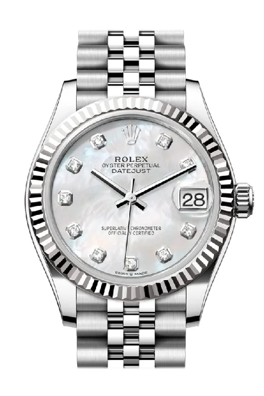 Rolex Watches: Timelessly Designed for You –Rolex Datejust 31 Mother of pearl Diamond Dial Fluted Bezel Jubilee Ladies Watch 278274-0006