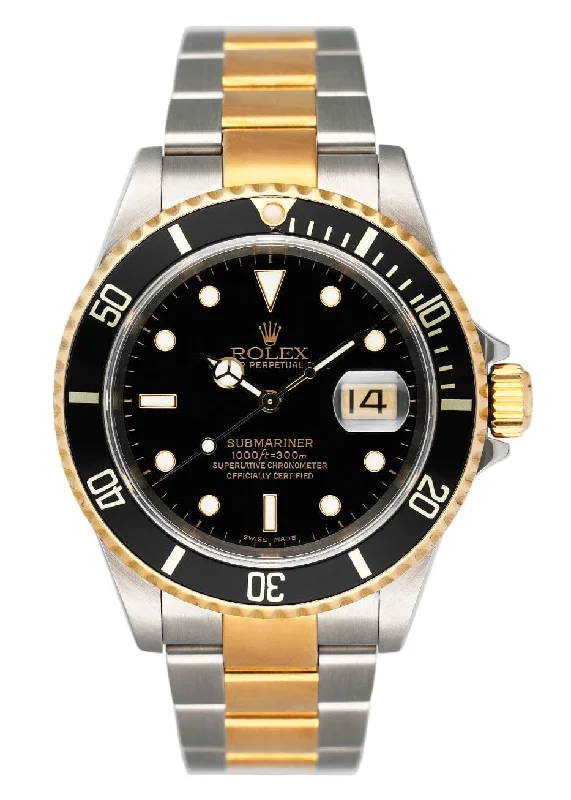 Discover the Iconic Rolex Collection –Rolex Submariner Date 16613 Two-Tone Mens Watch Box Papers