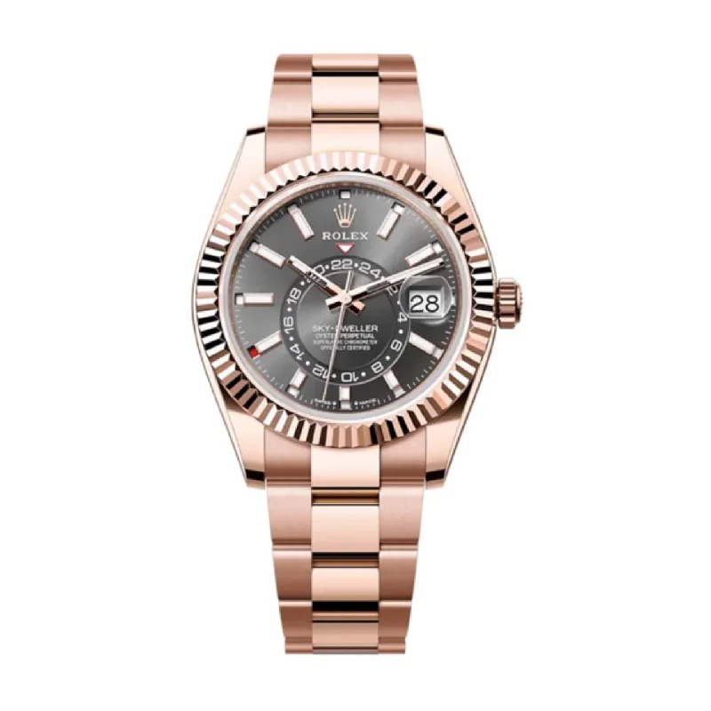 Rolex Watches: Perfectly Crafted for You –Rolex Sky-Dweller 42mm - Ref: 336935 - Slate Grey Stick Dial, 18K Rose Gold Oyster Bracelet Watch