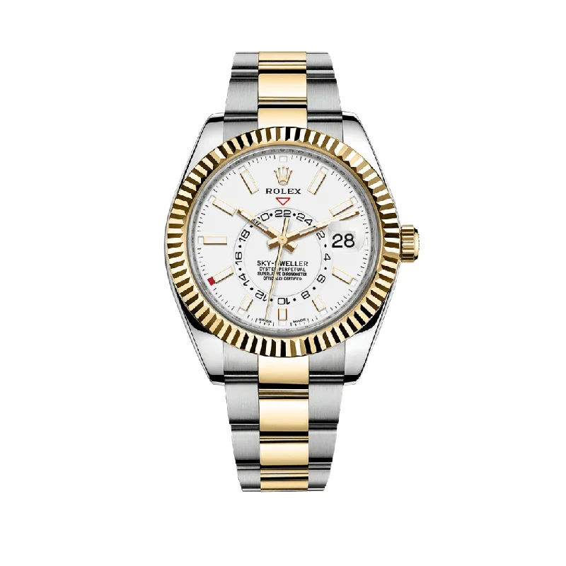 Shop Rolex Watches for Unmatched Elegance –Rolex Sky-Dweller 326933 Stainless Steel Yellow Gold White Dial (2022)