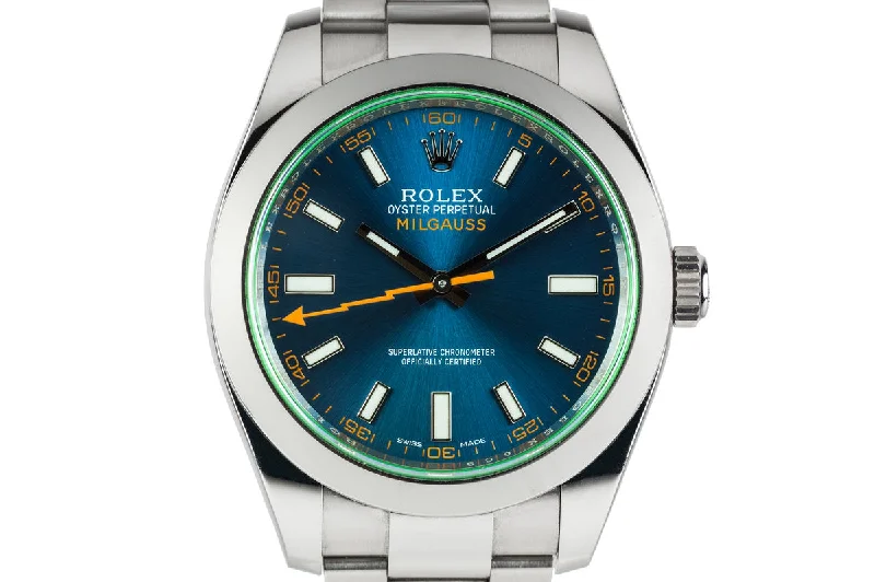 Rolex Watches – The Pinnacle of Swiss Craftsmanship –2015 Rolex Milgauss 116400GV  Box and Papers