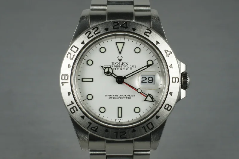 Rolex Watches: A Legacy of Excellence –1999 Rolex Explorer II 16570 White Dial with Box and Papers