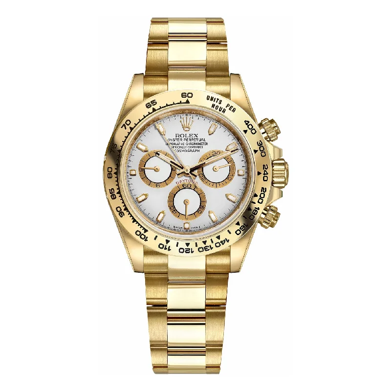 Discover the Art of Time with Rolex Watches –Rolex Cosmograph Daytona 40mm - Ref: 116508-0001 - White Index Dial, 18K Yellow Gold Oyster Bracelet Men's Watch