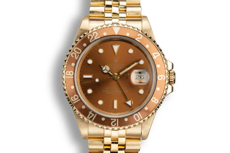 Rolex Watches: Precision, Luxury, Perfection –1993 Rolex 18K YG GMT-Master II 16718 "Rootbeer" Dial