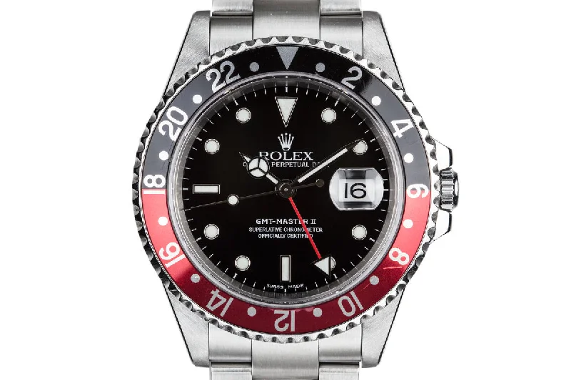 Find Classic Rolex Timepieces Today –2000 Rolex GMT-Master II 16710 with "Coke" Insert