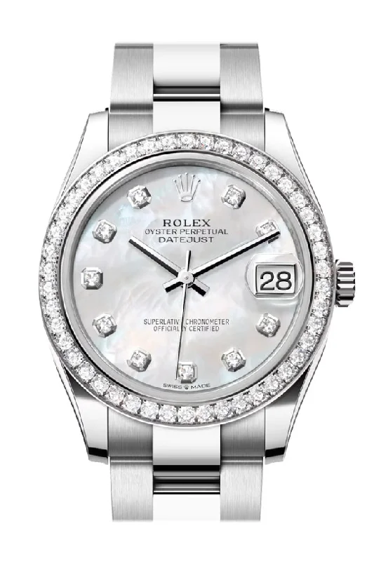 Explore Exquisite Rolex Watches Online –Rolex Datejust 31 White Mother Of Pearl Diamond Dial Ladies Watch 278384RBR 278384RBR-0007